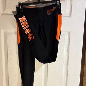 PINK Victoria's Secret Women / Juniors Black and Orange Orioles Leggings XS